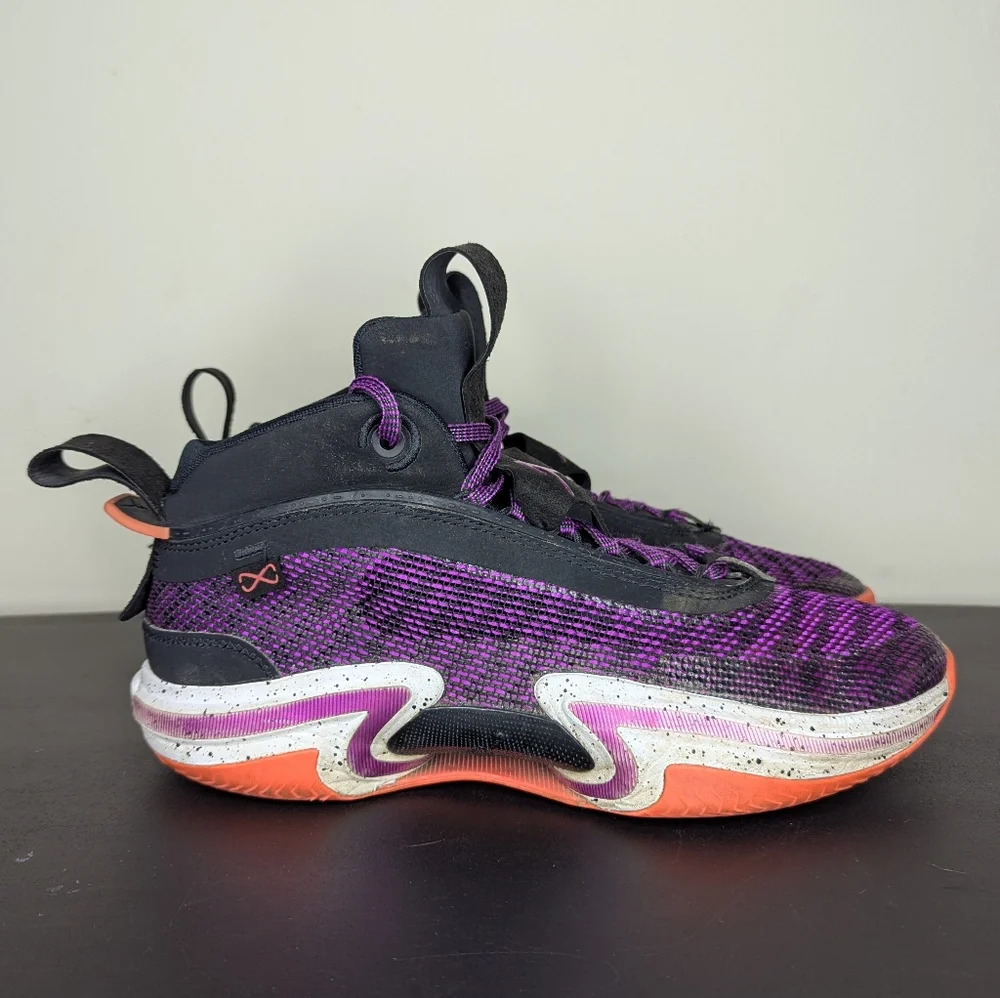 Nike Air Jordan Xxxvi 36 First Light Shoe Black Hyper Violet White Youth Size 7y